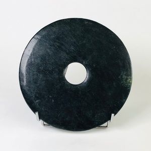 Vintage Chinese Bi Disk - Marble with Stand